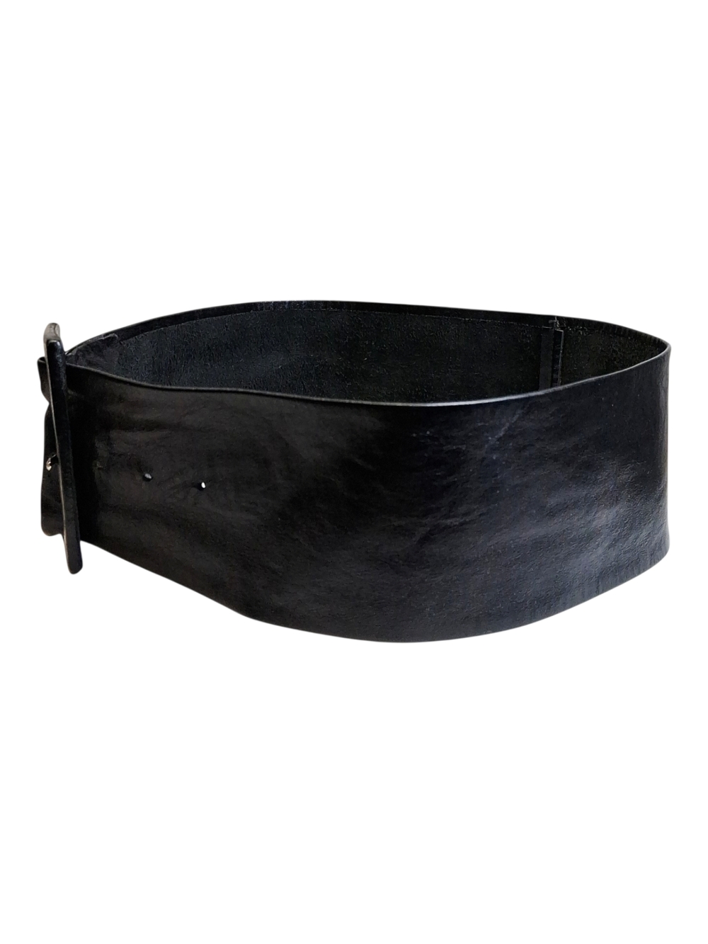 Leatherock USA Women's Black 3.325 In Wide Leather Belt 32 - Picture 3 of 4